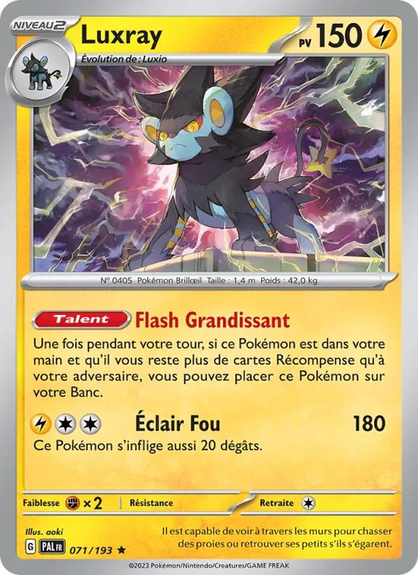 Carte Luxray 071/193 – Évolutions à Paldea