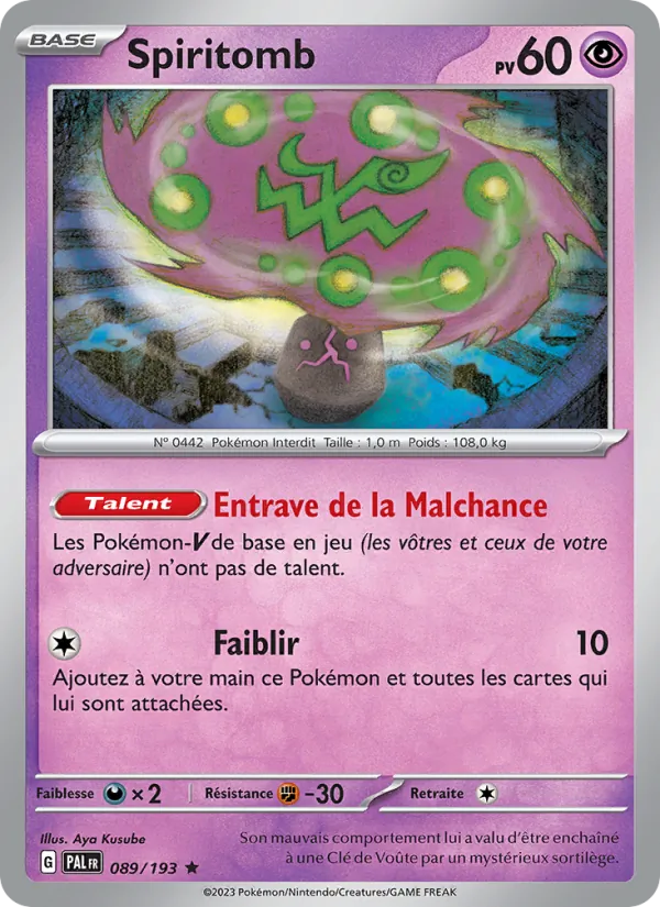 Carte Spiritomb 089/193 – Évolutions à Paldea