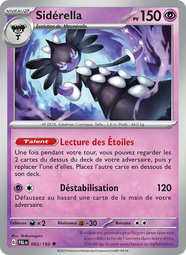 Carte Sidérella 092/193 – Évolutions à Paldea