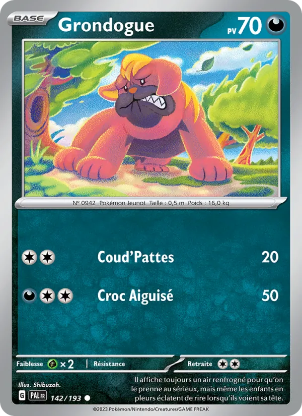Carte Grondogue 142/193 – Évolutions à Paldea