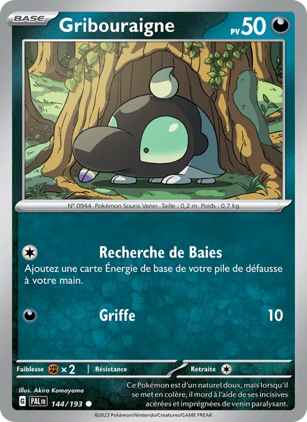 Carte Gribouraigne 144/193 – Évolutions à Paldea
