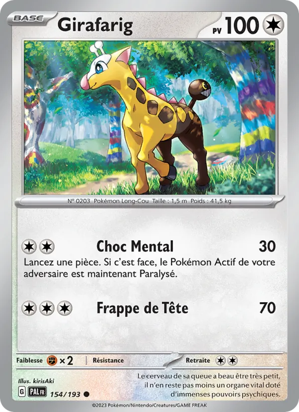 Carte Girafarig 154/193 – Évolutions à Paldea