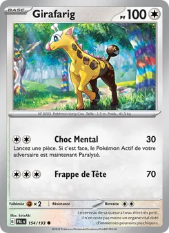 Carte Girafarig 154/193 – Évolutions à Paldea