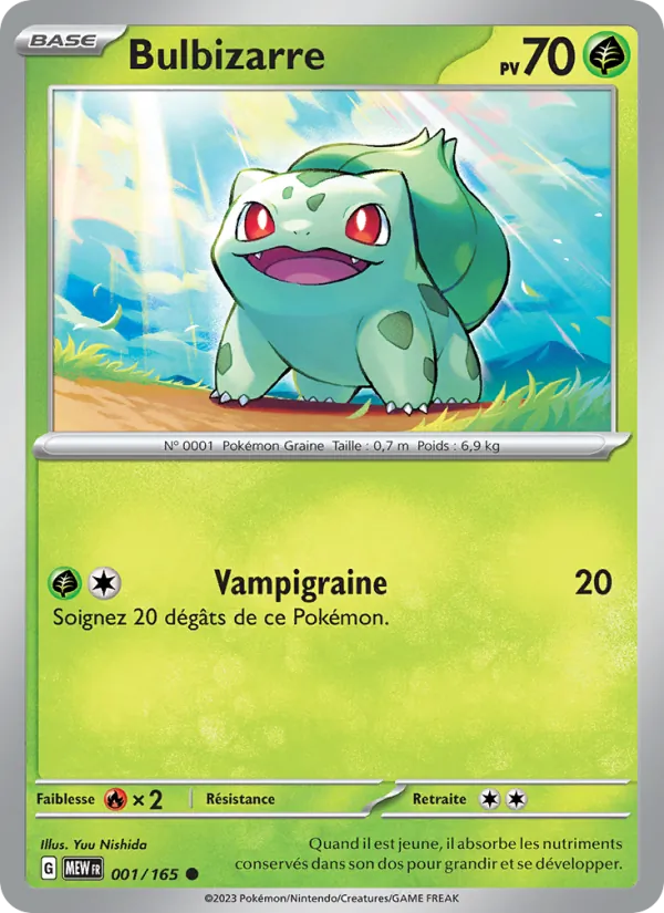 Carte Bulbizarre 001/165 – 151