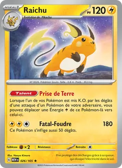Carte Raichu 026/165 – 151