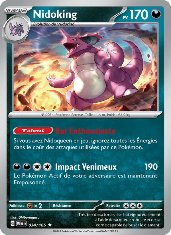 Carte Nidoking 034/165 – 151