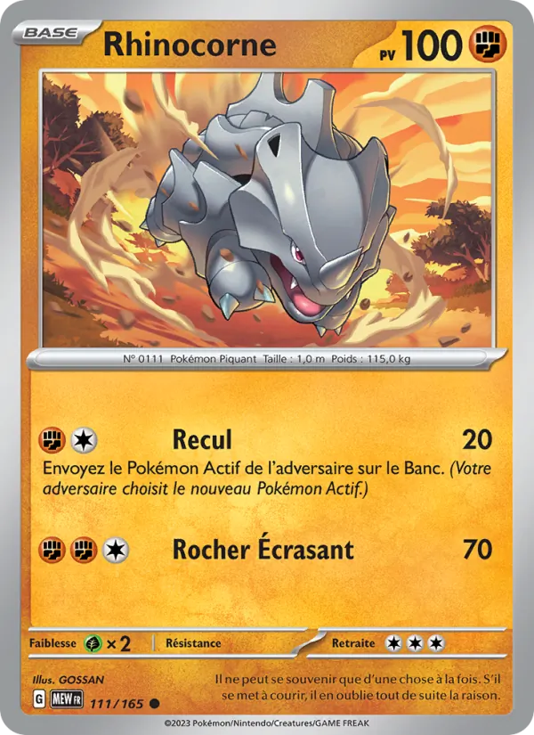 Carte Rhinocorne 111/165 – 151