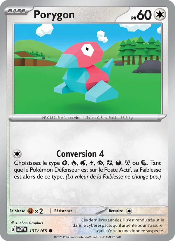 Carte Porygon 137/165 – 151