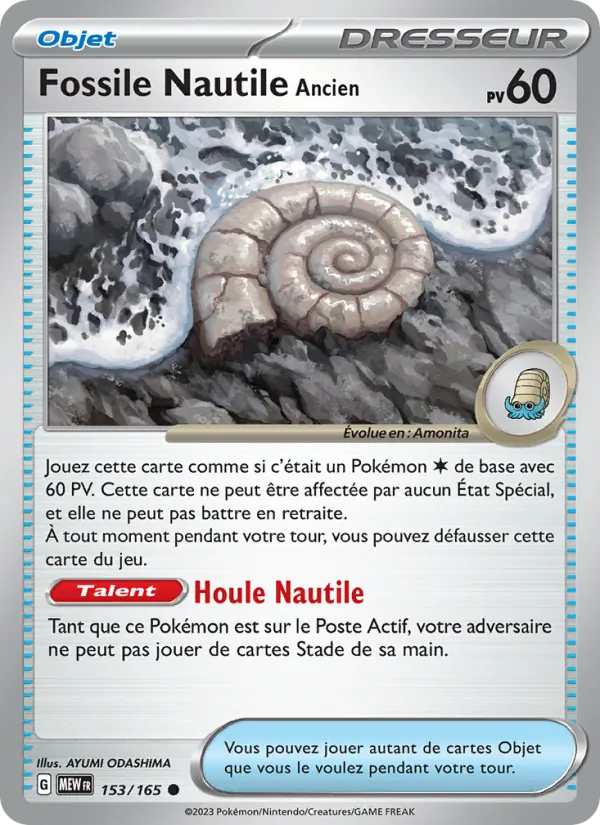 Carte Fossile Nautile Ancien 153/165 – 151
