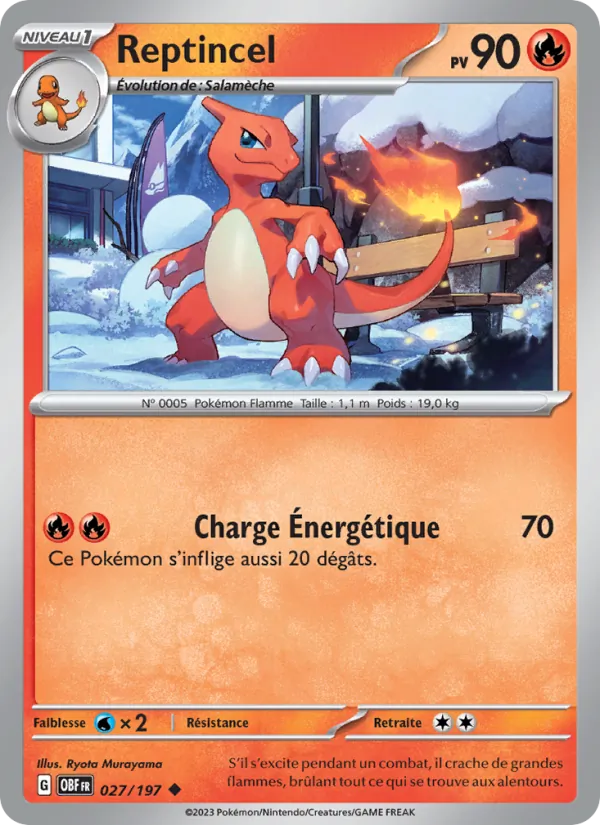 Carte Reptincel 027/197 – Flammes Obsidiennes