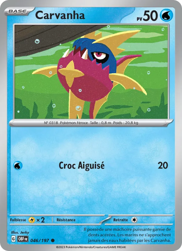 Carte Carvanha 046/197 – Flammes Obsidiennes