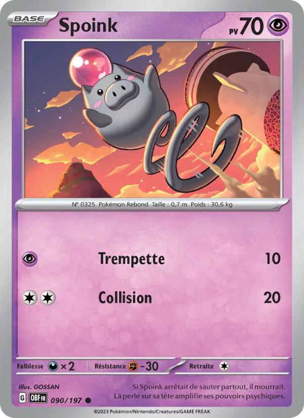 Carte Spoink 090/197 – Flammes Obsidiennes