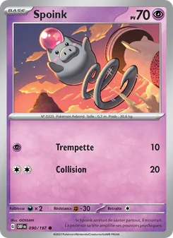 Carte Spoink 090/197 – Flammes Obsidiennes