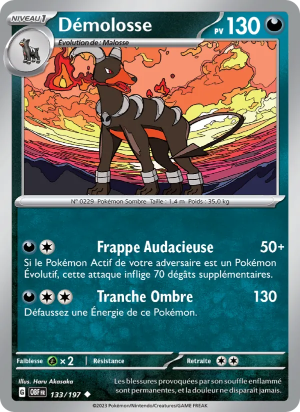 Carte Démolosse 133/197 – Flammes Obsidiennes