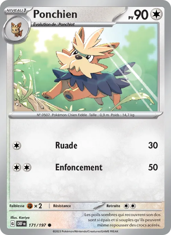 Carte Ponchien 171/197 – Flammes Obsidiennes