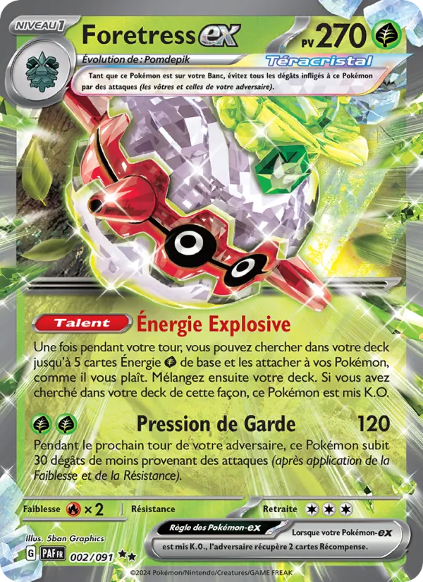 Carte Foretress-ex 002/091 – Destinées de Paldea