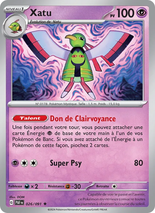 Carte Xatu 026/091 – Destinées de Paldea