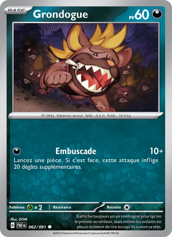 Carte Grondogue 062/091 – Destinées de Paldea