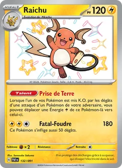 Carte Raichu 132/091 – Destinées de Paldea