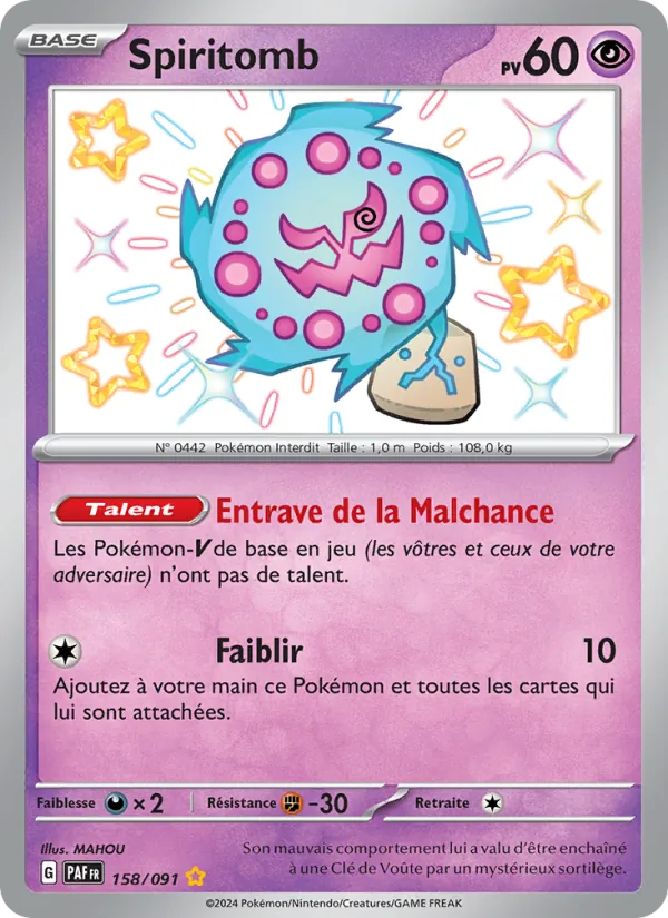 Carte Spiritomb 158/091 – Destinées de Paldea