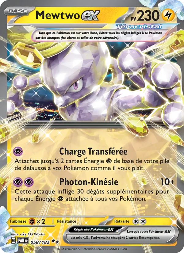 Carte Mewtwo-ex 058/182 – Faille Paradoxe