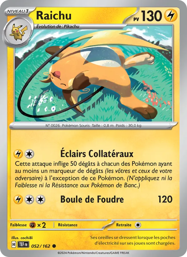 Carte Raichu 052/162 – Forces Temporelles