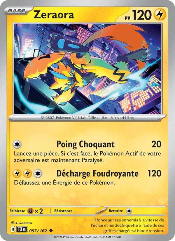 Carte Zeraora 057/162 – Forces Temporelles