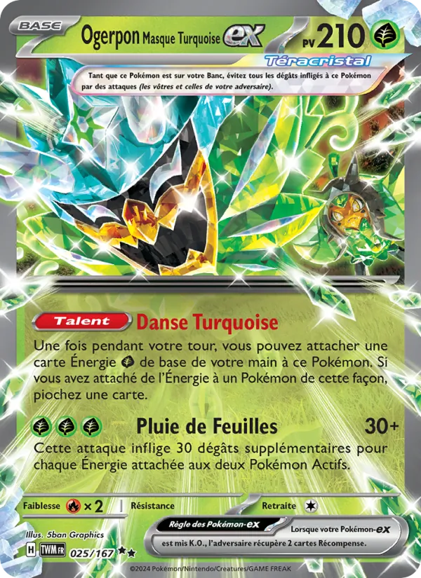 Carte Ogerpon Masque Turquoise-ex 025/167 – Mascarade Crépusculaire