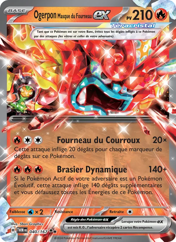 Carte Ogerpon Masque du Fourneau-ex 040/167 – Mascarade Crépusculaire