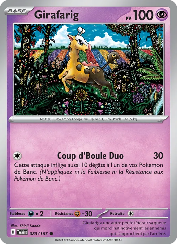 Carte Girafarig 083/167 – Mascarade Crépusculaire