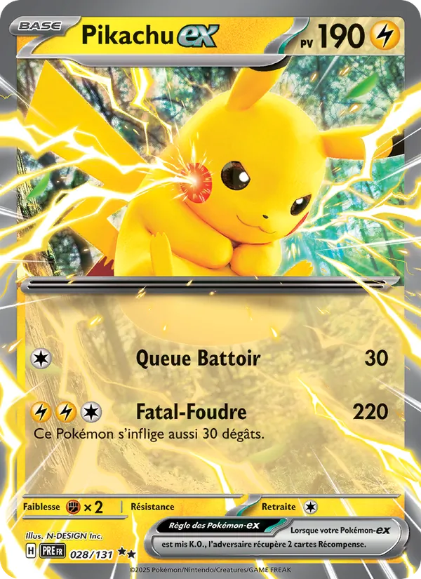 Carte Pikachu-ex 028/131 – Évolutions Prismatiques