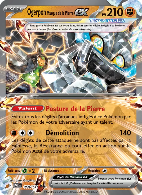 Carte Ogerpon Masque de la Pierre-ex 058/131 – Évolutions Prismatiques