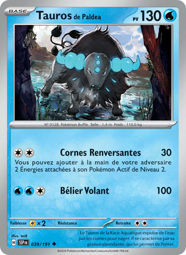 Carte Tauros de Paldea 039/191 – Étincelles Déferlantes