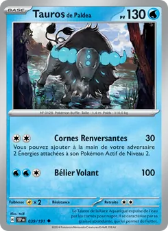 Carte Tauros de Paldea 039/191 – Étincelles Déferlantes