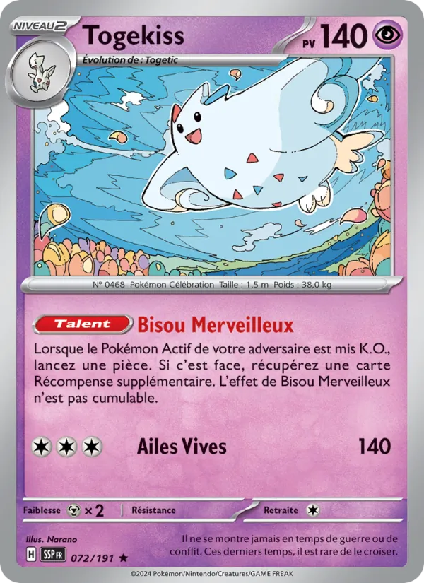 Carte Togekiss 072/191 – Étincelles Déferlantes