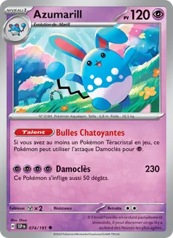 Carte Azumarill 074/191 – Étincelles Déferlantes