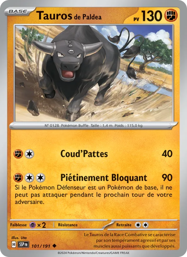 Carte Tauros de Paldea 101/191 – Étincelles Déferlantes