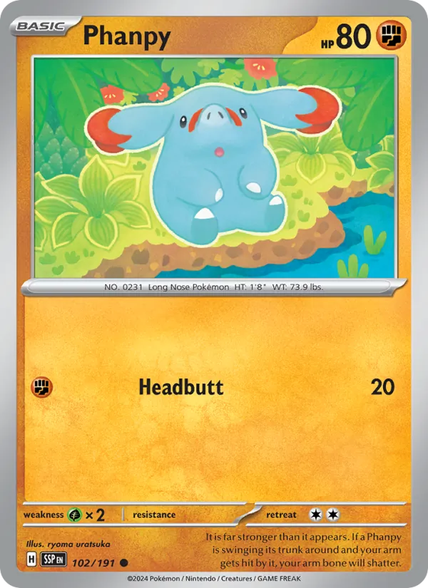 Carte Phanpy 102/191 – Étincelles Déferlantes