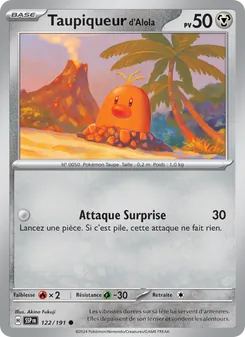 Carte Taupiqueur d'Alola 122/191 – Étincelles Déferlantes