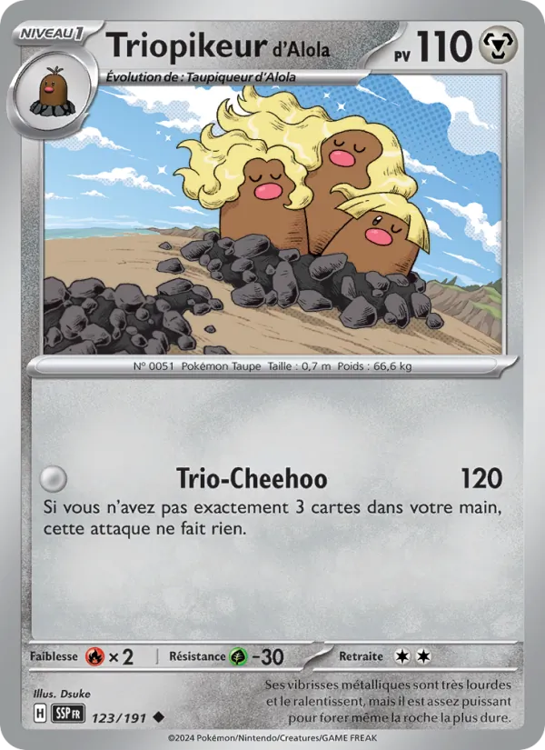 Carte Triopikeur d'Alola 123/191 – Étincelles Déferlantes