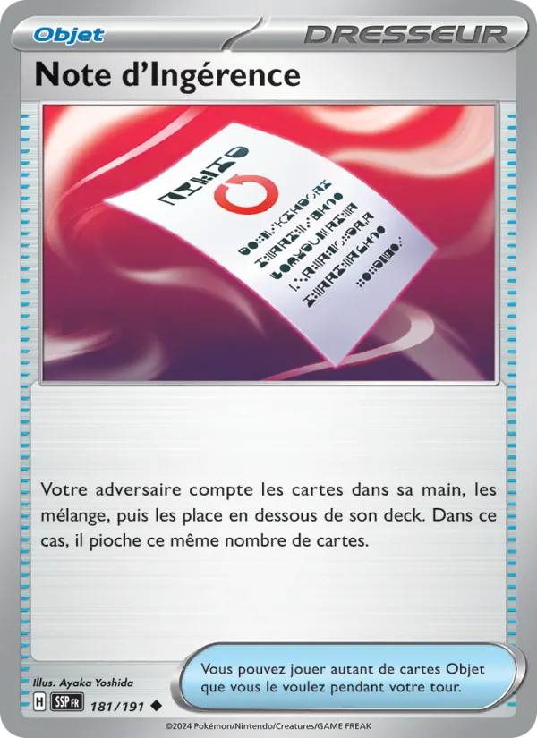 Carte Note d'Ingérence 181/191 – Étincelles Déferlantes
