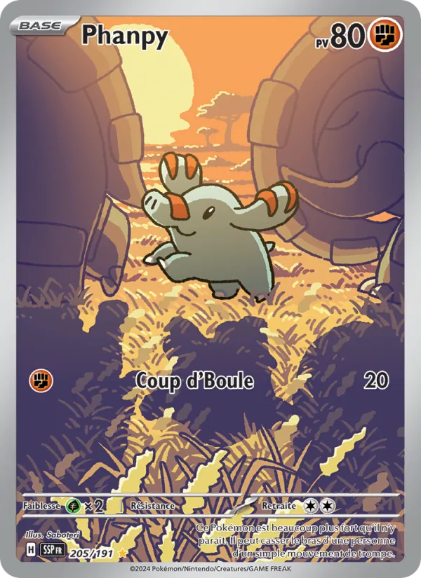 Carte Phanpy 205/191 – Étincelles Déferlantes