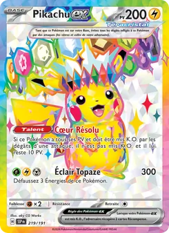 Carte Pikachu-ex 219/191 – Étincelles Déferlantes