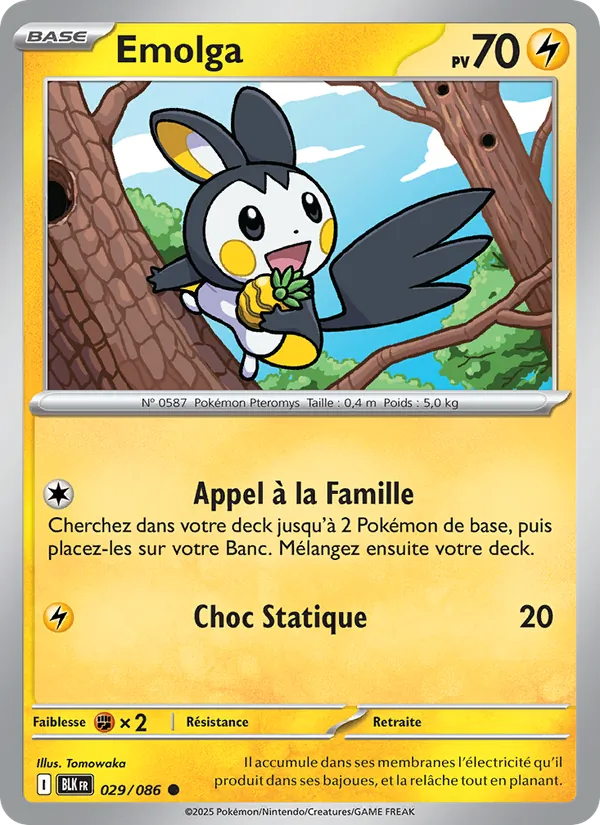 Carte Emolga 029/086 – Foudre Noire