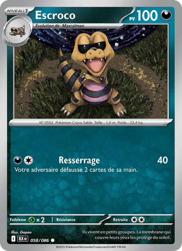 Carte Escroco 058/086 – Foudre Noire