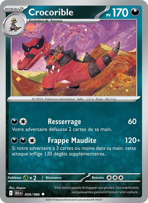 Carte Crocorible 059/086 – Foudre Noire