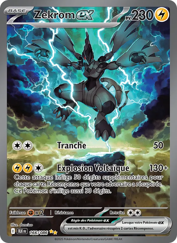 Carte Zekrom-ex 166/086 – Foudre Noire