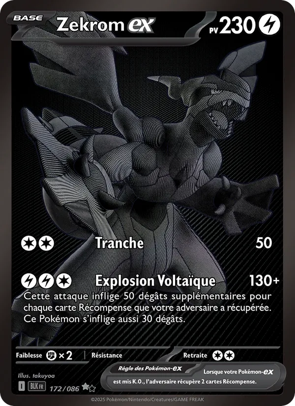 Carte Zekrom-ex 172/086 – Foudre Noire