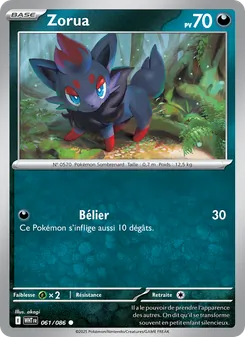 Carte Zorua 061/086 – Flamme Blanche