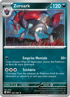 Carte Zoroark 062/086 – Flamme Blanche